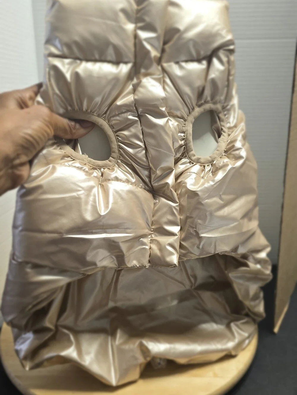 Oodles Quilted Puffer Bubble Hem Dog Jacket